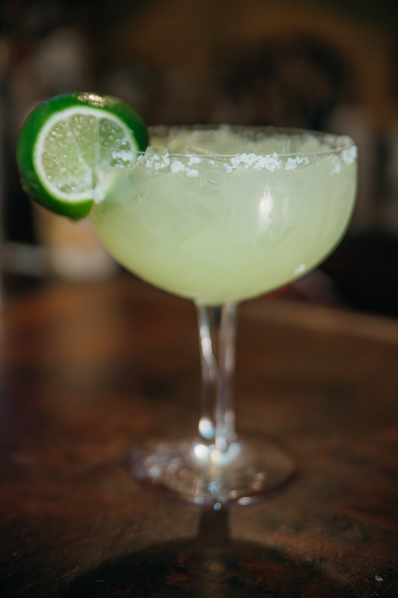Salt-rimmed margarita at The Roost